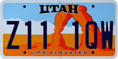 UT license plate Z111QW