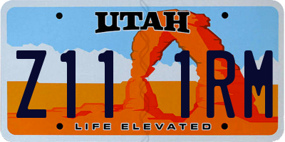 UT license plate Z111RM