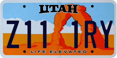 UT license plate Z111RY