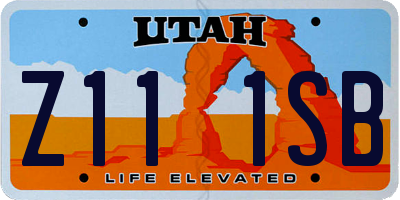UT license plate Z111SB