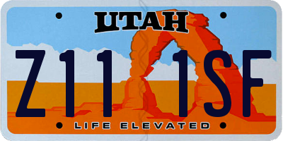 UT license plate Z111SF