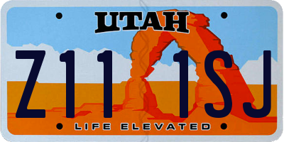 UT license plate Z111SJ