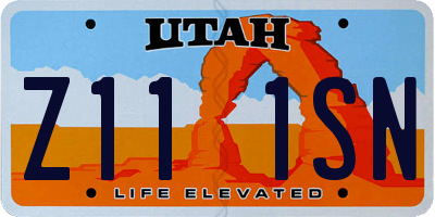 UT license plate Z111SN