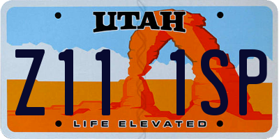 UT license plate Z111SP