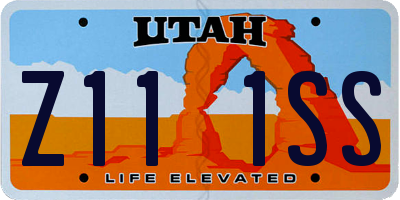 UT license plate Z111SS