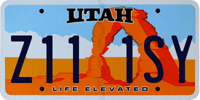 UT license plate Z111SY