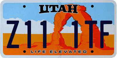 UT license plate Z111TF