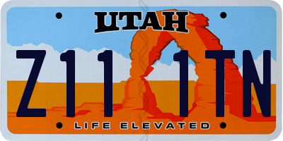 UT license plate Z111TN