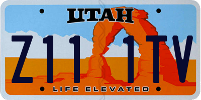 UT license plate Z111TV