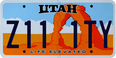 UT license plate Z111TY