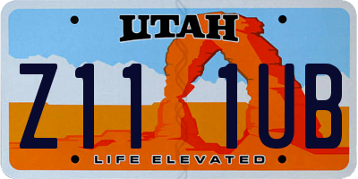 UT license plate Z111UB