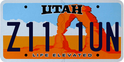 UT license plate Z111UN