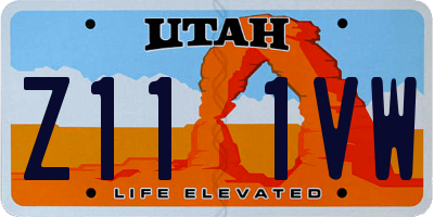 UT license plate Z111VW
