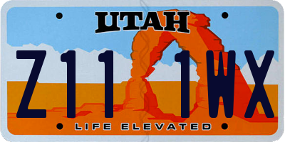 UT license plate Z111WX