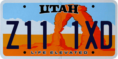 UT license plate Z111XD