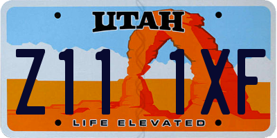UT license plate Z111XF