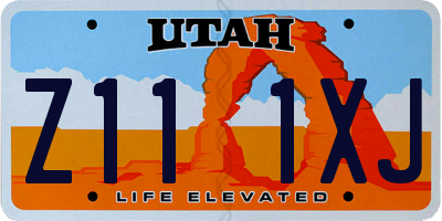 UT license plate Z111XJ