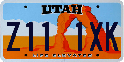 UT license plate Z111XK