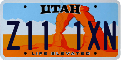 UT license plate Z111XN