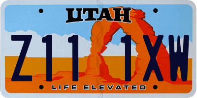 UT license plate Z111XW