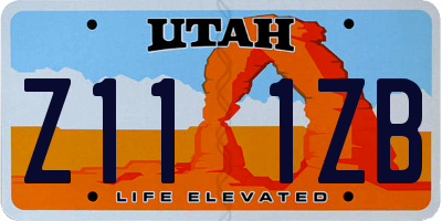 UT license plate Z111ZB