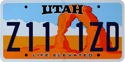 UT license plate Z111ZD