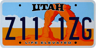 UT license plate Z111ZG