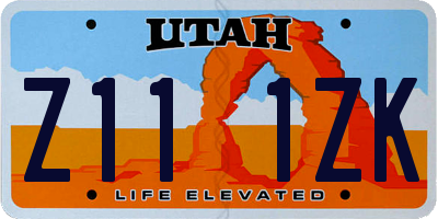 UT license plate Z111ZK