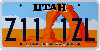 UT license plate Z111ZL