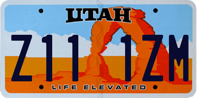 UT license plate Z111ZM