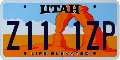UT license plate Z111ZP