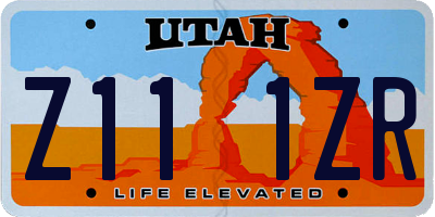 UT license plate Z111ZR