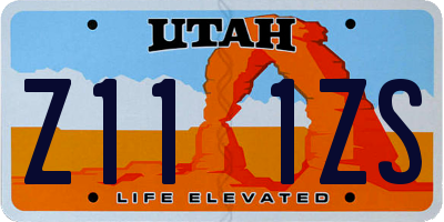 UT license plate Z111ZS