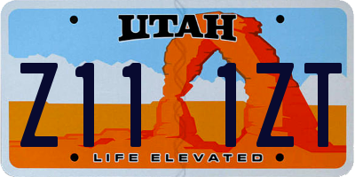 UT license plate Z111ZT