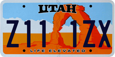 UT license plate Z111ZX