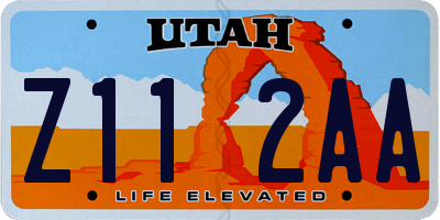 UT license plate Z112AA