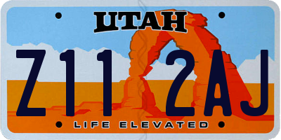 UT license plate Z112AJ