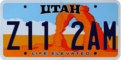UT license plate Z112AM