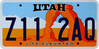 UT license plate Z112AQ