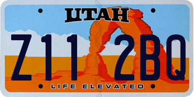 UT license plate Z112BQ