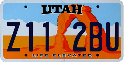 UT license plate Z112BU