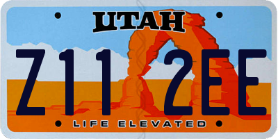 UT license plate Z112EE