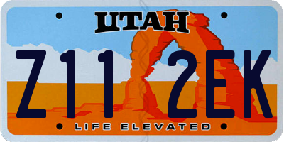 UT license plate Z112EK