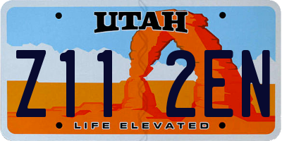 UT license plate Z112EN