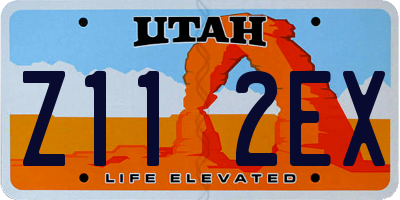 UT license plate Z112EX