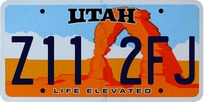 UT license plate Z112FJ