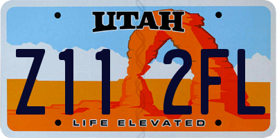 UT license plate Z112FL