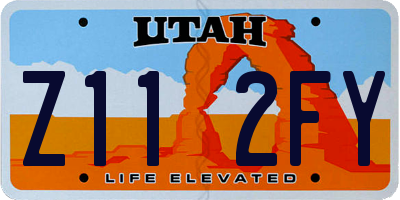 UT license plate Z112FY