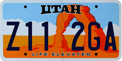 UT license plate Z112GA