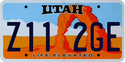 UT license plate Z112GE